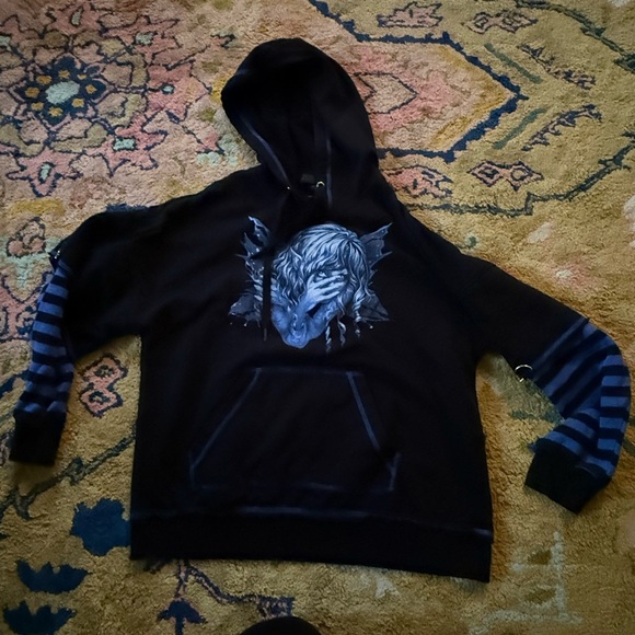 Fairies By Trick Hoodie Y2k 00’s Goth Emo Tripp NYC Style Hot Topic Size L - Picture 1 of 5